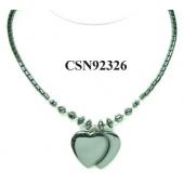 Hematite Heart Pendant Beads Stone Chain Choker Fashion Women Necklace